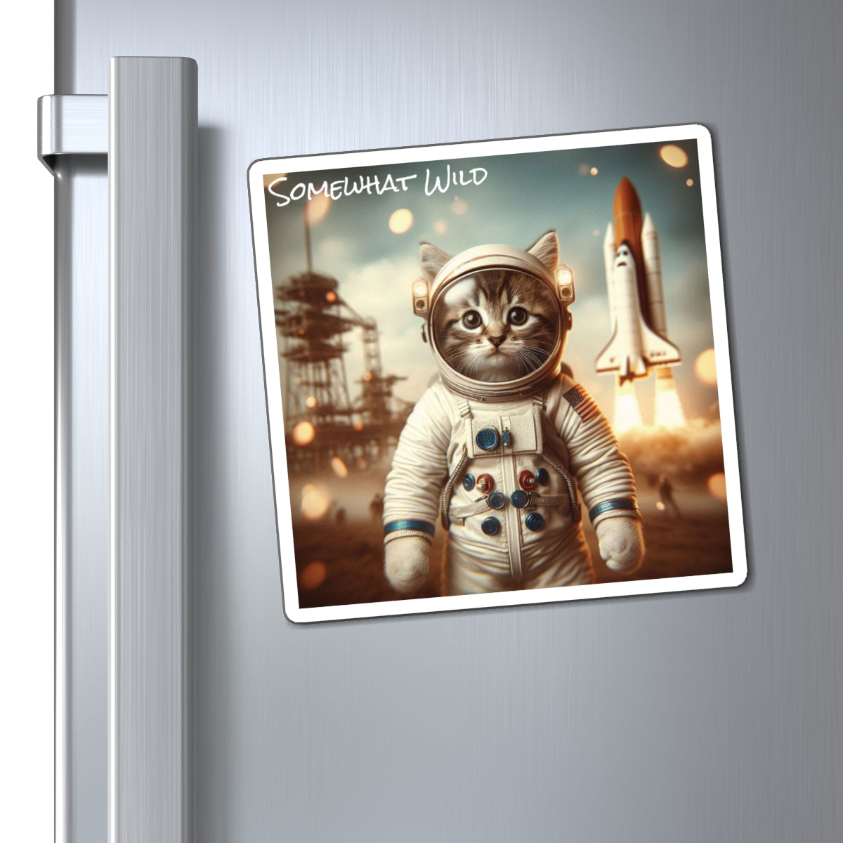 Cat Astronaut Vinyl Magnet