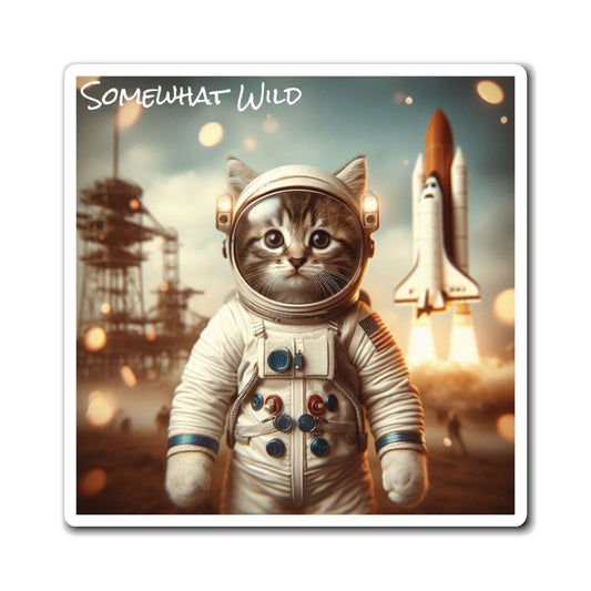 Cat Astronaut Vinyl Magnet